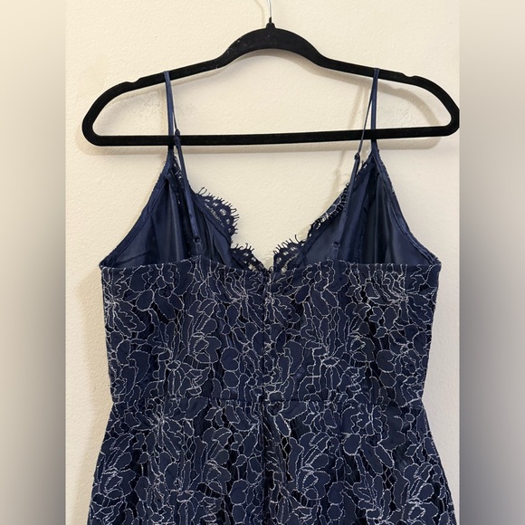 NWT Koko + Mason Lace Dreams Elegant Midi Dress in Navy Blue and Silver - S - Picture 6 of 12